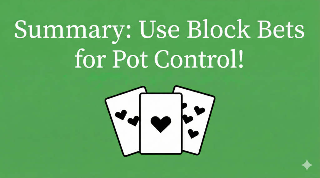 use block bets for pot control