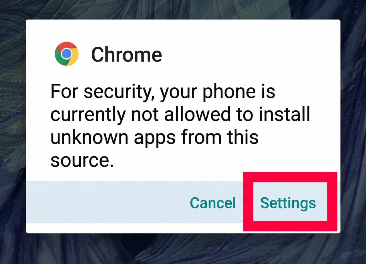 If the second warning appears, tap "Settings."