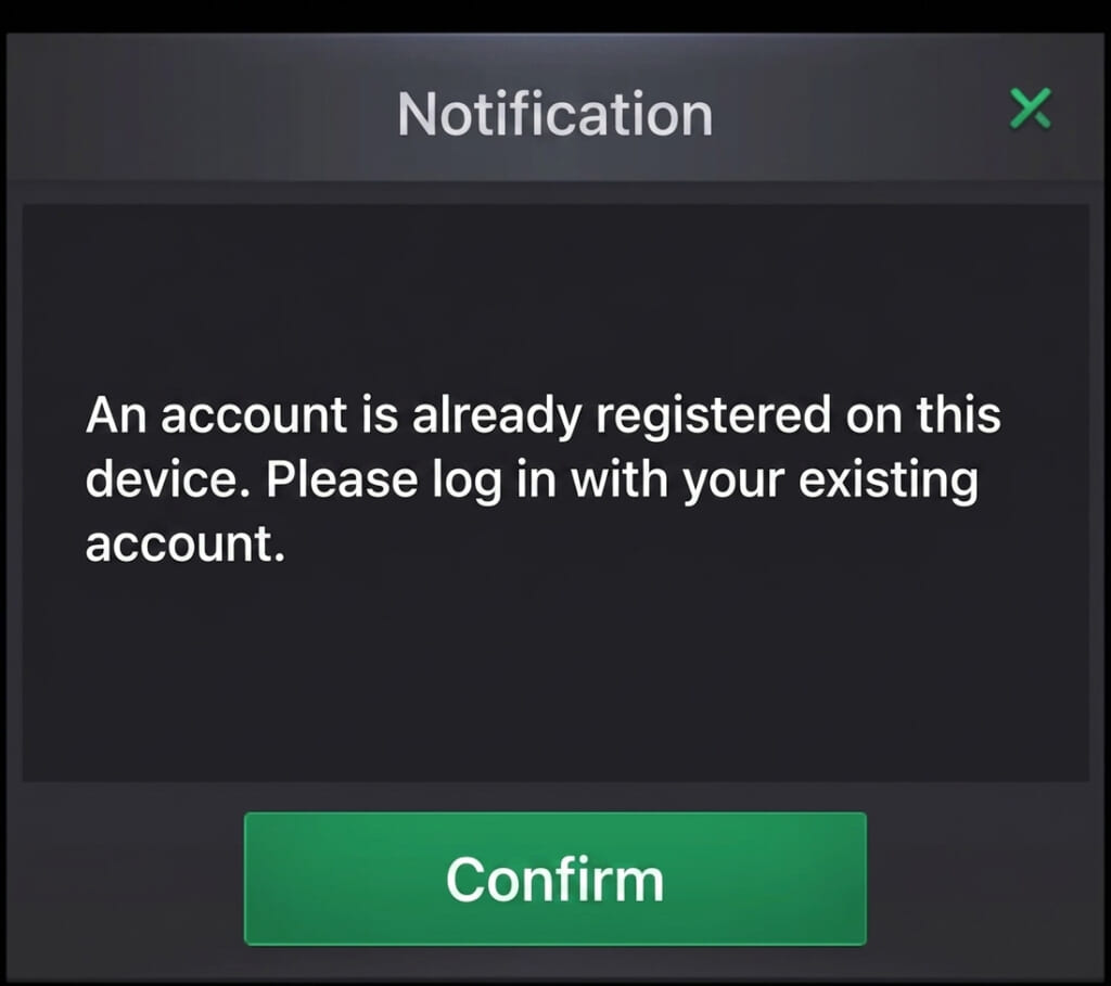 so please return to the app via the confirm button or the "X" mark at the top right.