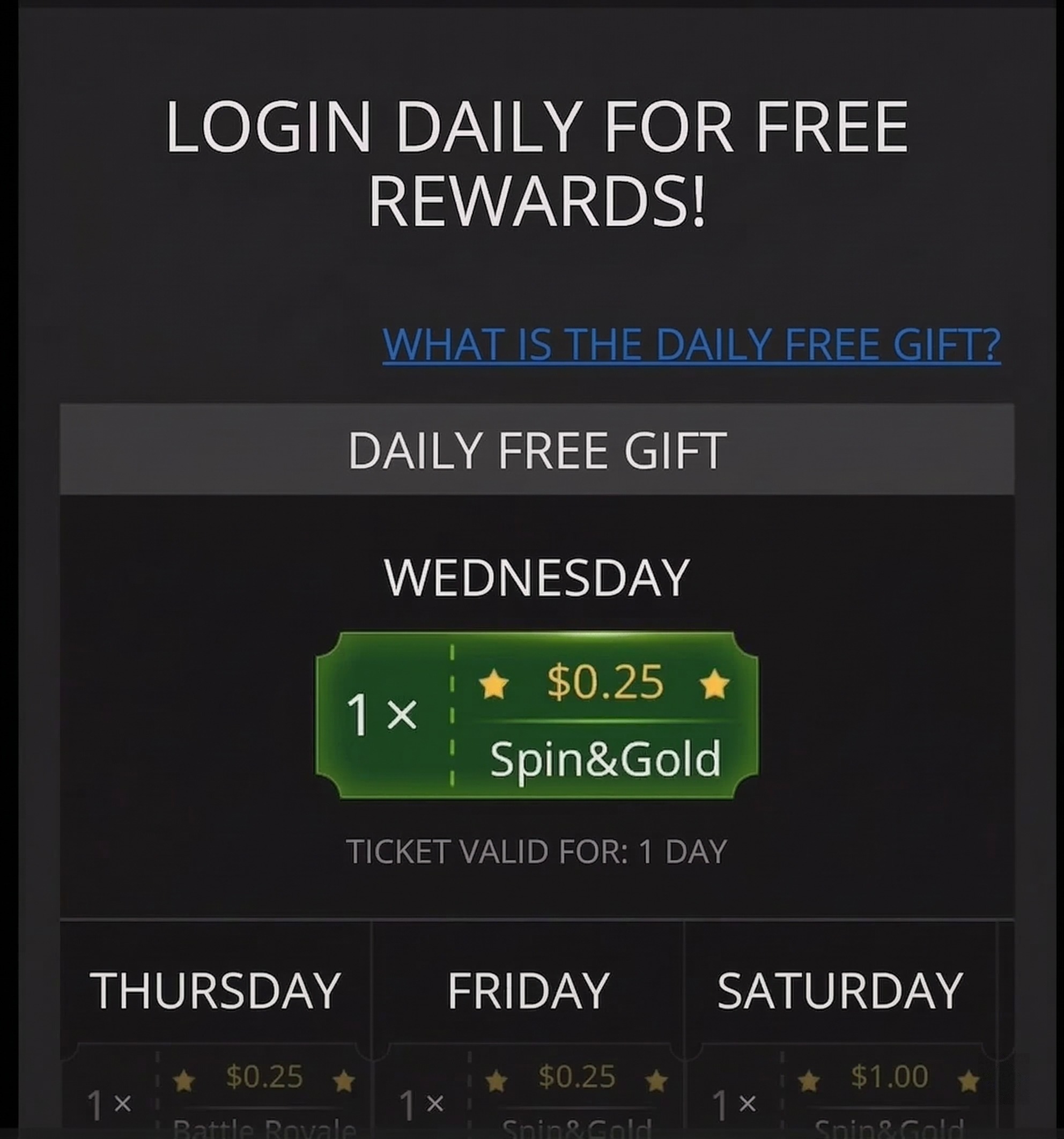 Daily Freebie Bonus