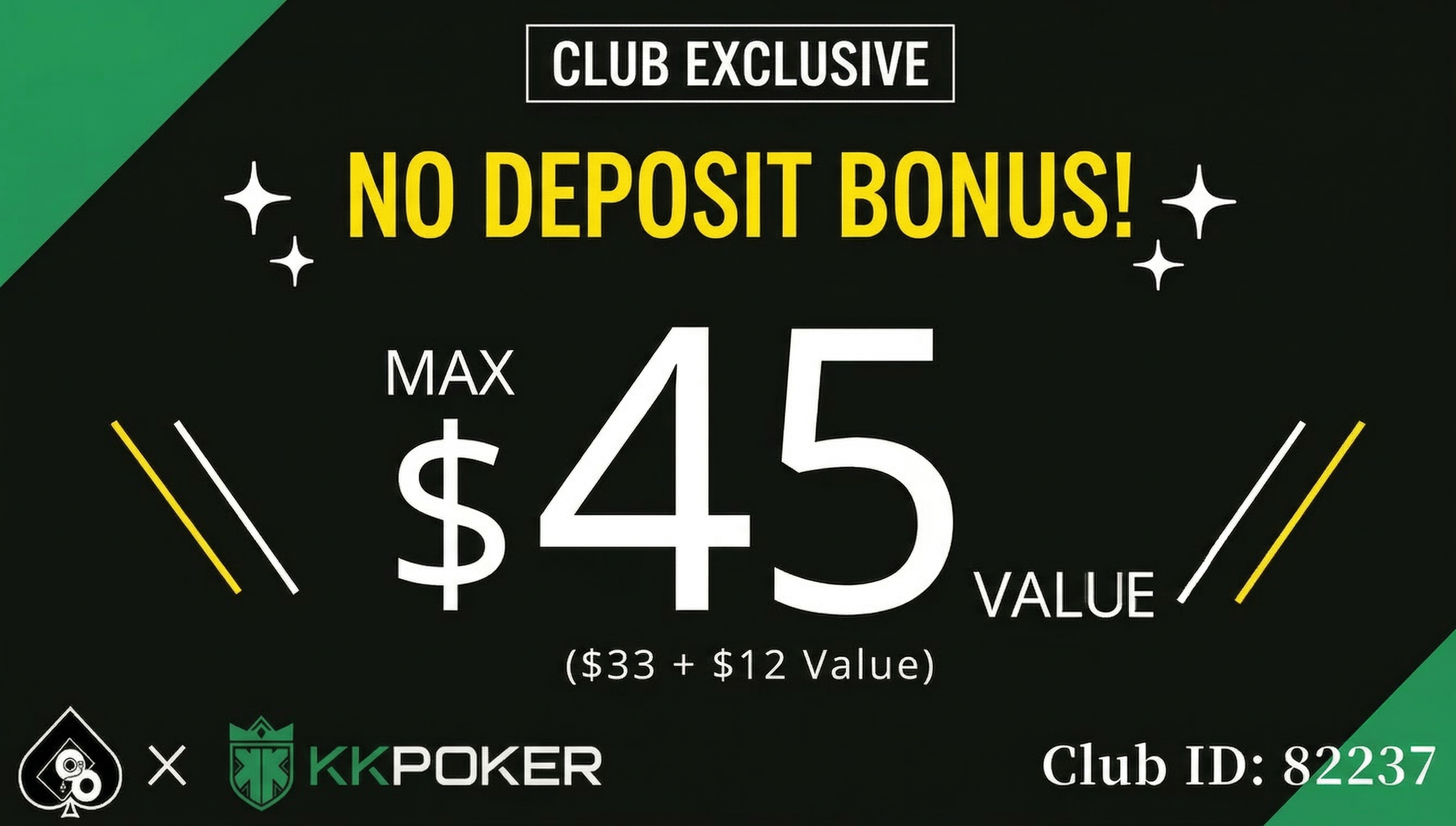 [Site Exclusive Max $45] KKPoker No Deposit Bonus