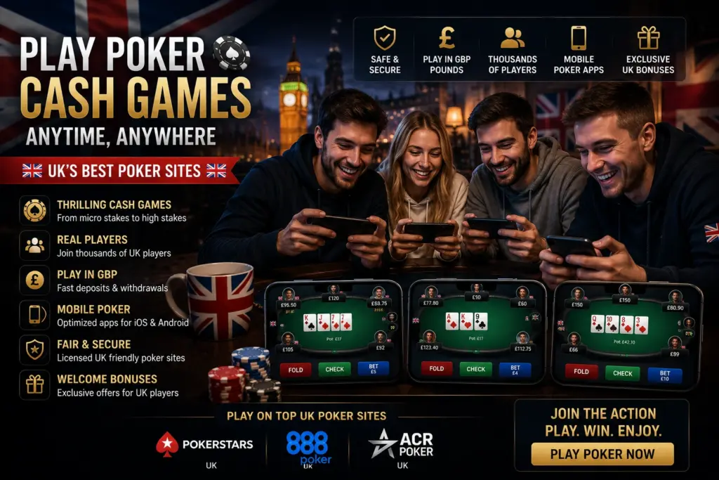 British players enjoying poker games on mobile