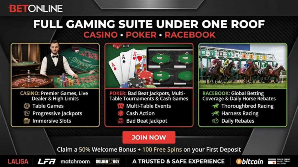 Casino, Poker & Racebook: Full Gaming Suite Under One Roof