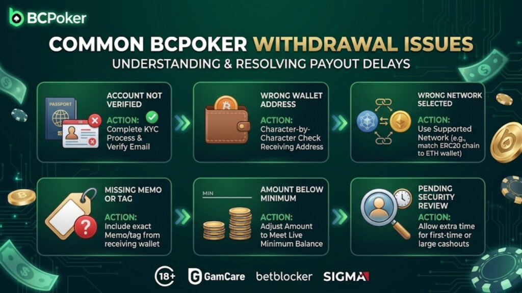 Common BCPoker Withdrawal Issues
