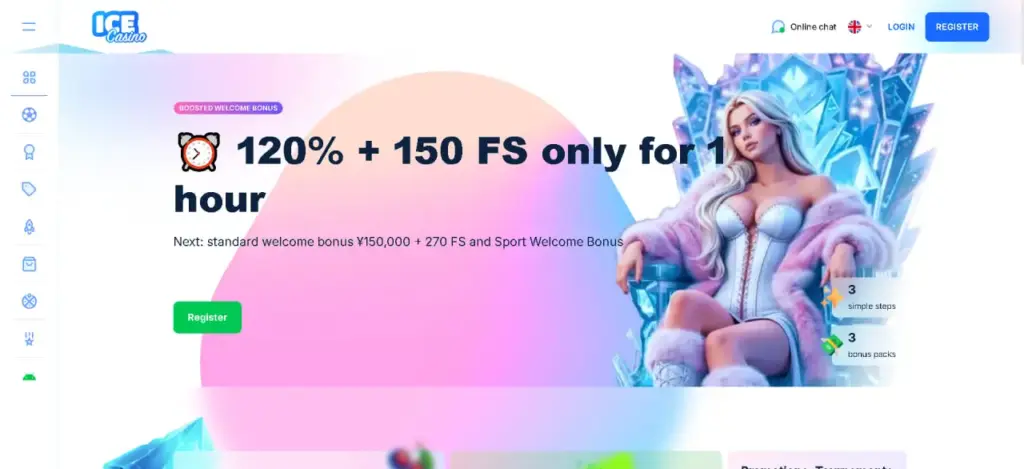 Ice Casino Homepage